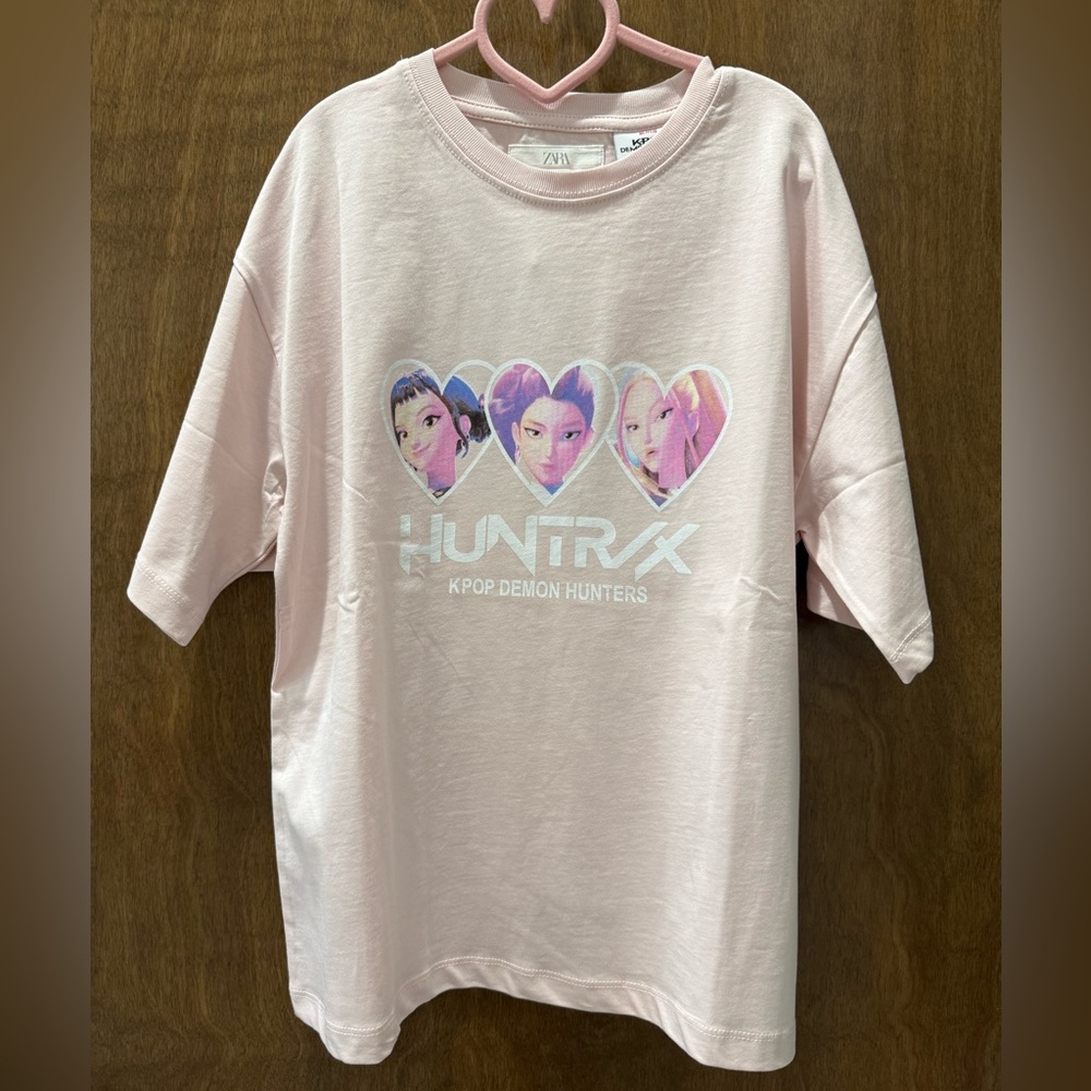 Zara Light Pink KPOP Graphic Kids T-Shirt